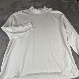 Duluth Trading Co Shirt Mens 3X White Relaxed Fit Pullover Mock Neck Long Sleeve